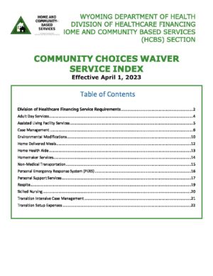 CCW Waiver Service Index – Effective 4.2023 – Updated 4.14.23