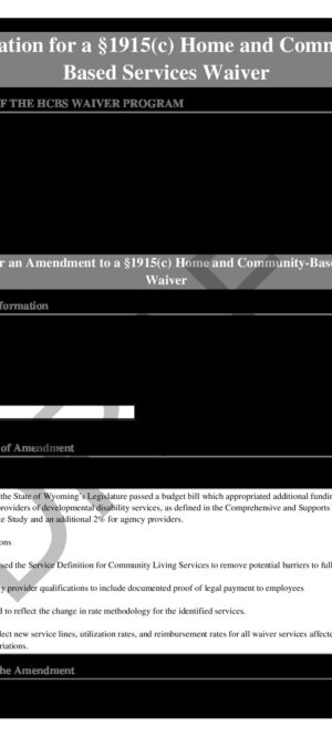 Draft Comprehensive Waiver for Public Comment – Effective 10.1.2023
