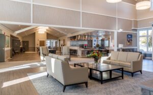 Common area looking into kitchen in Veterans' Home of Wyoming