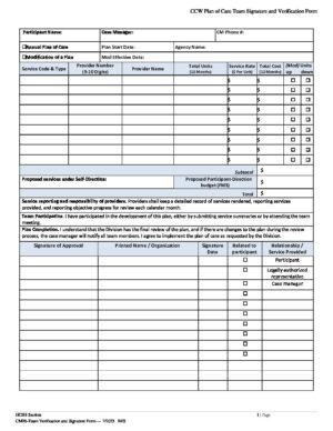 CCW-Team Verification and Signature Form