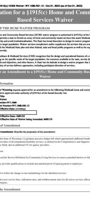 Supports Waiver October 1 2023