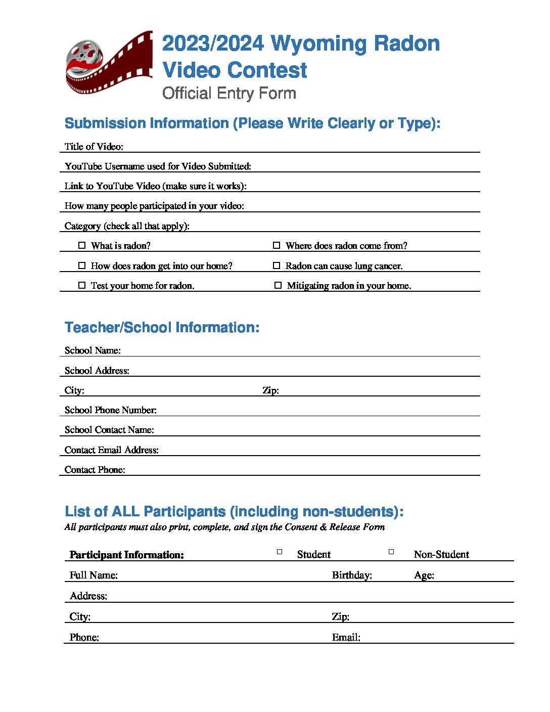 2023 2024 Wyoming Video Contest Entry Form Wyoming Department Of Health   2023 2024 Wyoming Video Contest Entry Form Pdf 