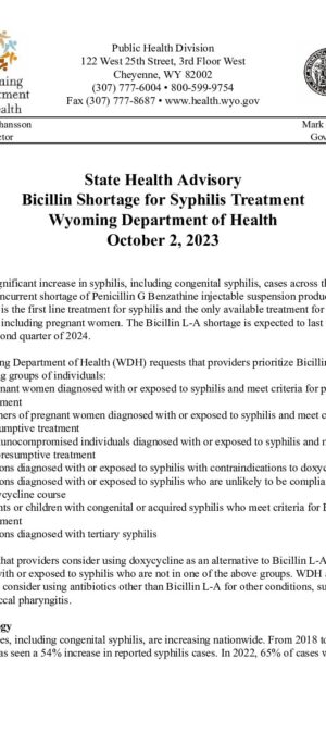 Syphilis Health Advisory 10.2.23