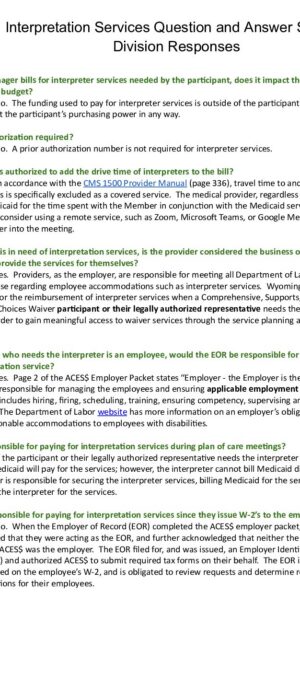 Interpretation Services Q_A Response