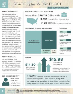 2022 NCI-IDD State of the Workforce Survey Report Infographic