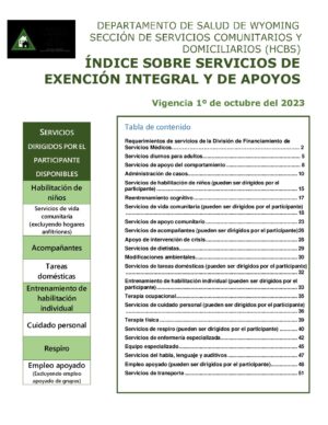 DD Waiver Service Index – Effective 2023.10.1 (Spanish)