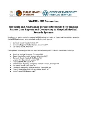 Active Hospitals and EMS Agencies in the HIE