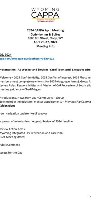 Agenda April 2024