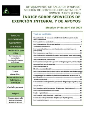 DD Waiver Service Index – Effective 2024.4.1 Spanish