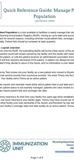 QRG_ Manage Patient Population