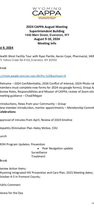 Agenda August 2024