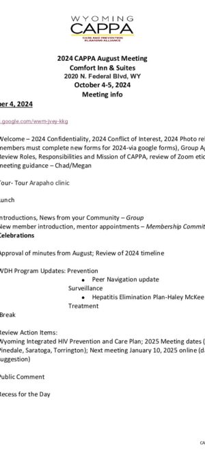 Agenda October 2024