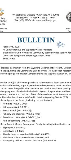Bulletin &ndash; EF-2025 DD Background Screening Barrier Crimes Bulletin &ndash; Final