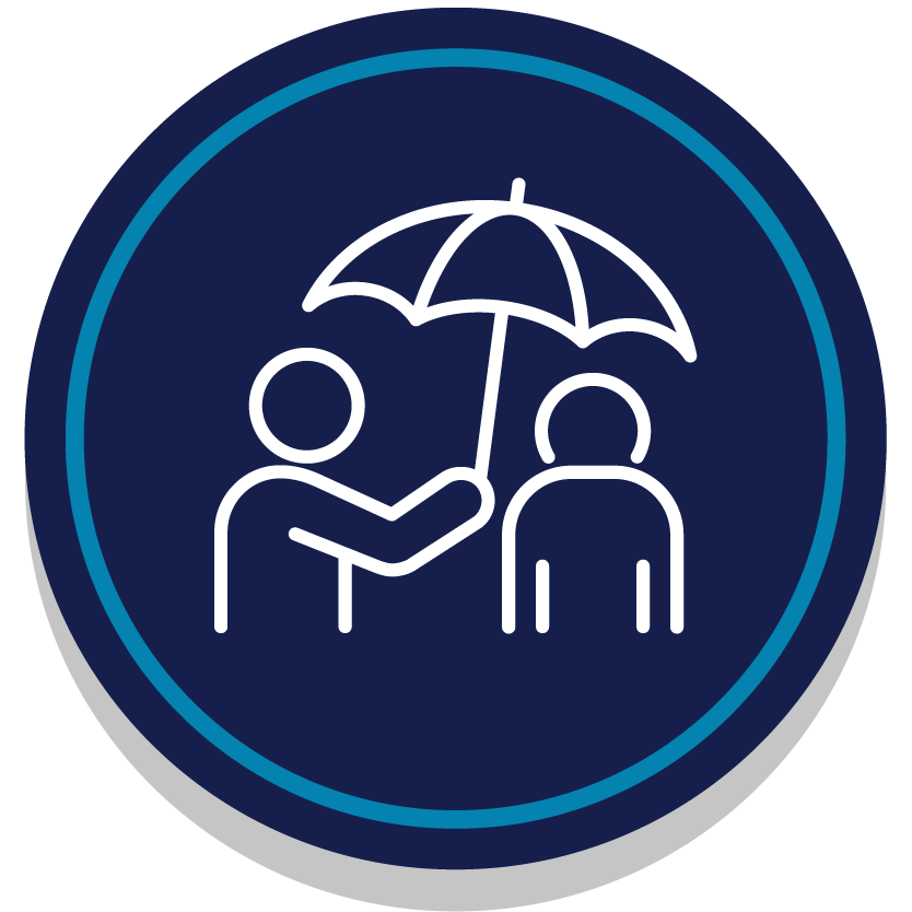 988 Icon an icon of a figure holding an umbrella over the head of another figure