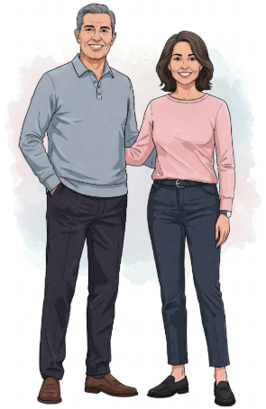 Couple on Neutral Background