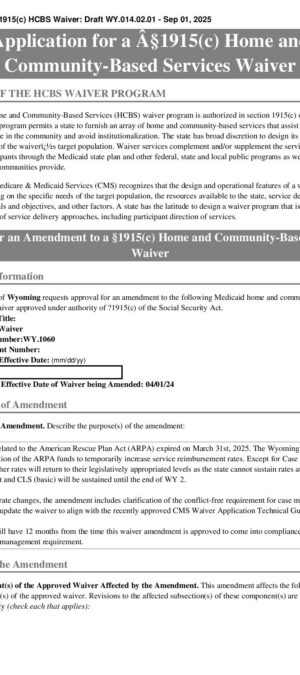 DRAFT Supports Waiver Amendment – WY.014.02.01