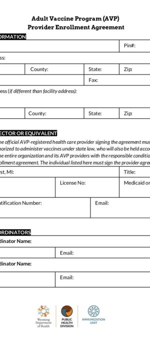 Adult Vaccine Provider Enrollment Agreement – Finllable