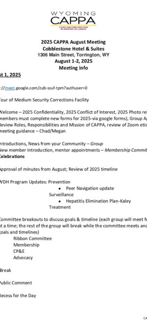Agenda August 2025