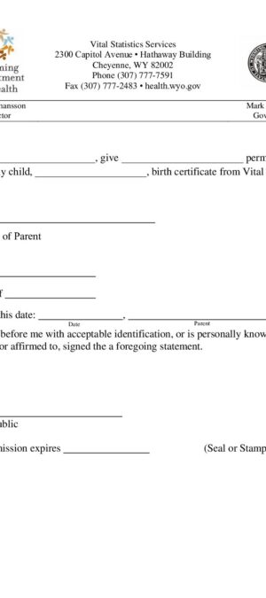 Notarized Parental Permission