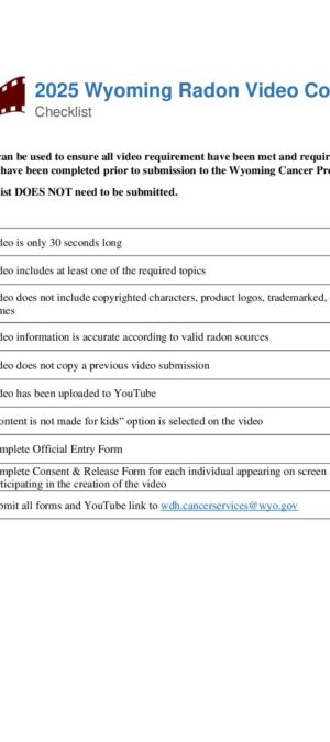 2025 Video Contest checklist