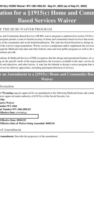 HCBS Comprehensive Waiver WY1061-R02-02 Sep 01, 2025