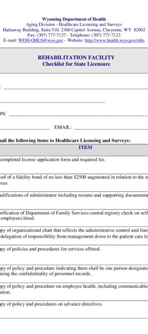 New REHAB FAC Checklist 08 14 25