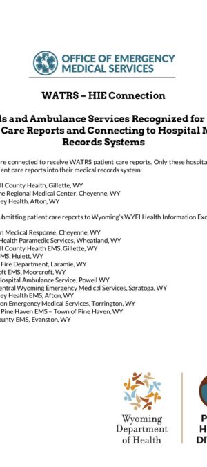 Active Hospitals and EMS Agencies in the HIE