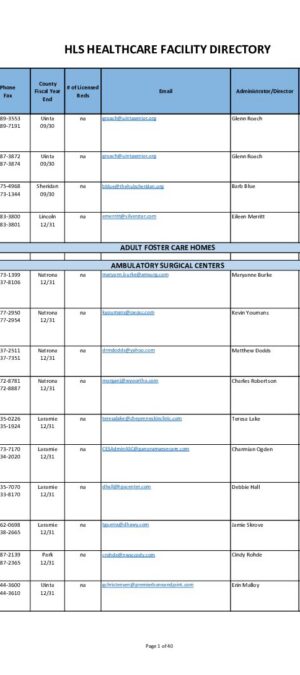 2025-2026 Facility Directory
