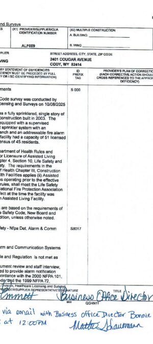 Absaroka Senior Living 10 8 25