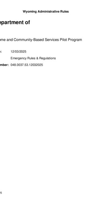 Wyoming Medicaid Rule Chapter 53