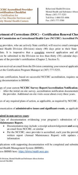 DOC Renewal Provider Checklist 01.2026