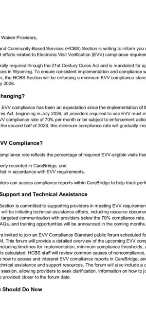 Initial EVV Announcement Provider Bulletin
