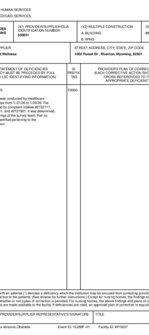 Wind River Rehab 1 29 26