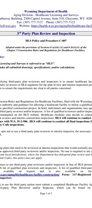 C-007 &ndash; 3rd Party Plan Review and Inspection