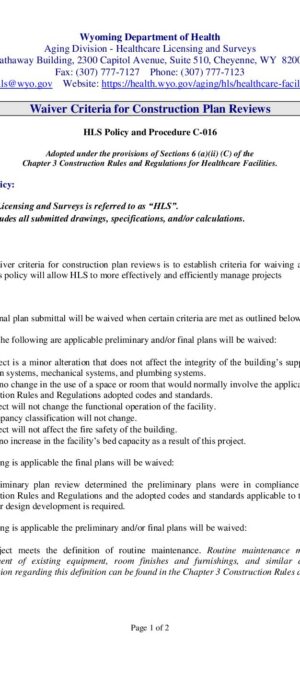 C-016 – Waiver Criteria for Construction Plan Reviews