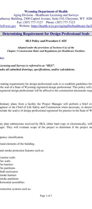 C-025 – Determining Requirement for Design Professional Seals