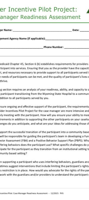 Case Manager READINESS ASSESSMENT_ Provider Incentive Pilot.2026.03