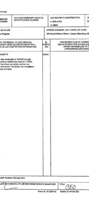 Central Wyo Hospice State FU 03 18 26