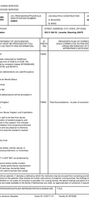 Laramie Health & Rehab 2 12 26