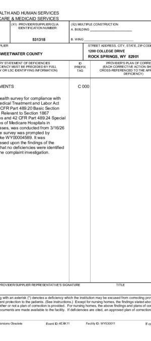 Mem Hosp of Sweetwater Co 03 17 26