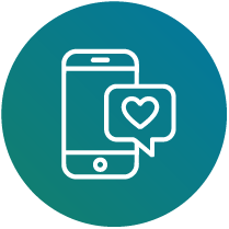 Icon of a phone with a text message