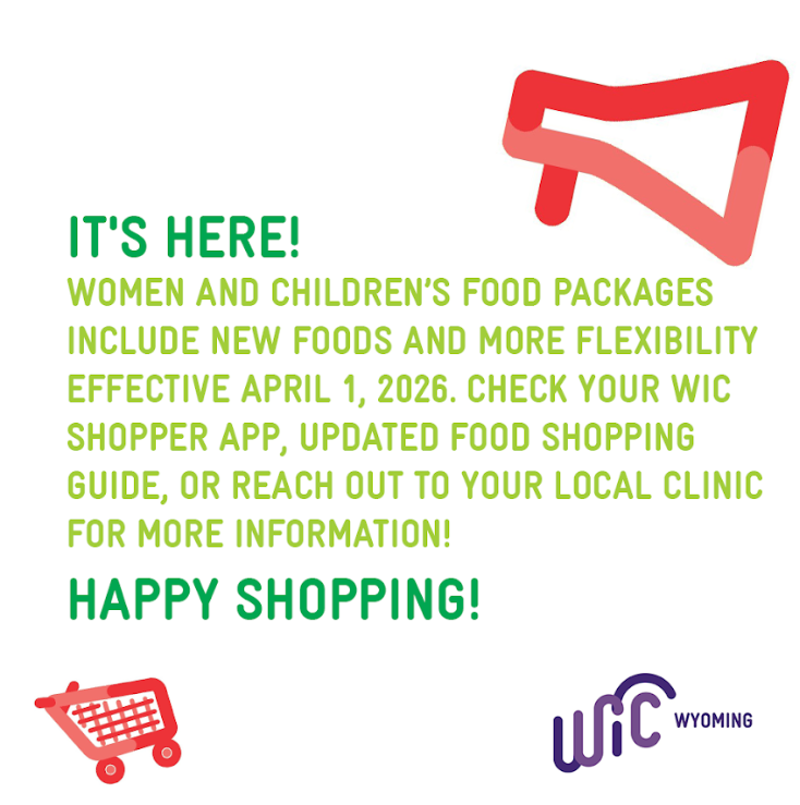 WIC Notice in English for new foods and more flexibility in obtaining benefits starting April 1st 2026. Reach out to your local WIC clinic for details