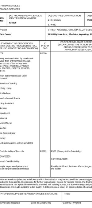 Big Horn health 05 07 26
