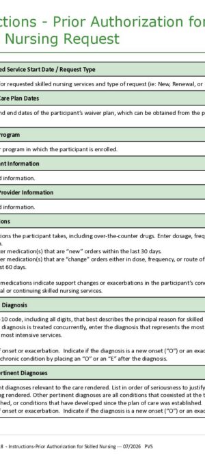 CCW Reference 18 &ndash; Instructions &ndash; Skilled Nursing PA Request 07_2026
