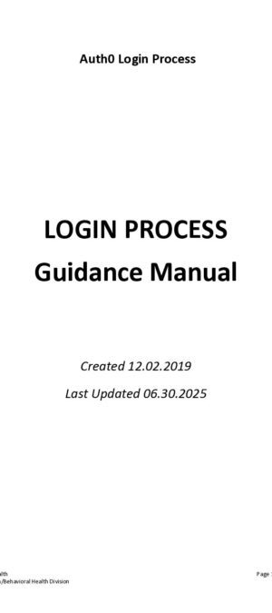 Provider Certification Guidance login process