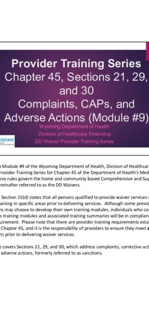 Provider-Training-Series-Module-9-Section-21-29-and-30-Complaints-Corrective-Action-and-Adverse-Actions