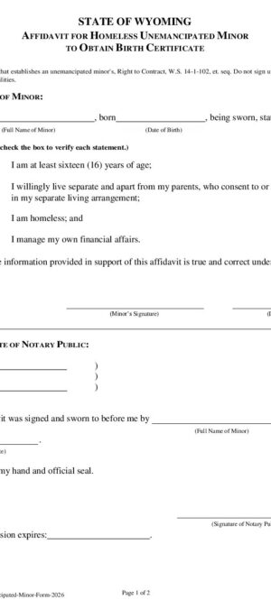 WDH-VRS-Affidavit-Unemancipated-Minor-Form-2026