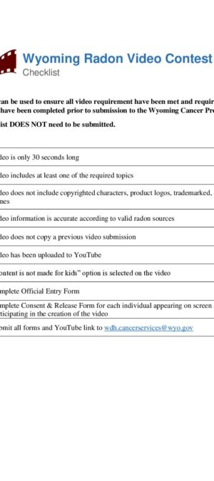 2026 Video Contest checklist
