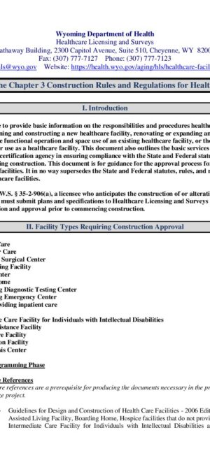 109-Guidelines to Chapter 3 Rules and Regulations for Healthcare Facilities