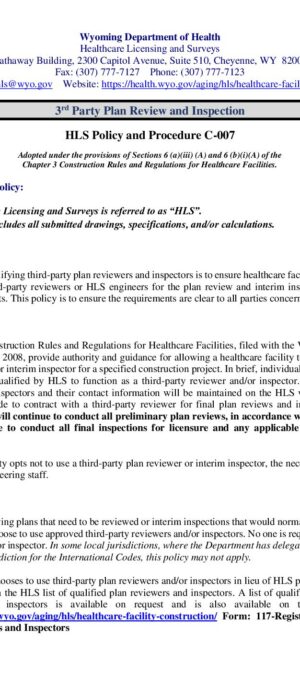 C-007 &ndash; 3rd Party Plan Review and Inspection